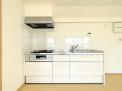 グリル・浄水機能水栓付のシステムキッチンに新規交換済み