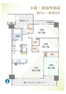 8階部分 東南角部屋